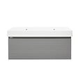 NATUREL - Meuble et vasque salle de bain strié Naturel Savona 118x43x44,8 cm gris mat (SAVONA120GMU2) - vignette