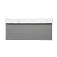 NATUREL - Meuble et vasque salle de bain strié Naturel Savona 118x43x44,8 cm gris mat (SAVONA120GMU2) - vignette