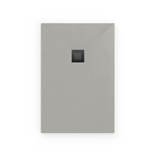 SWISS AQUA TECHNOLOGIES - Swiss Aqua Technologies Alek Receveur de douche rectangulaire 120x90cm avec siphon, en marbre coulé, Gris (SATALEK12090S) - large