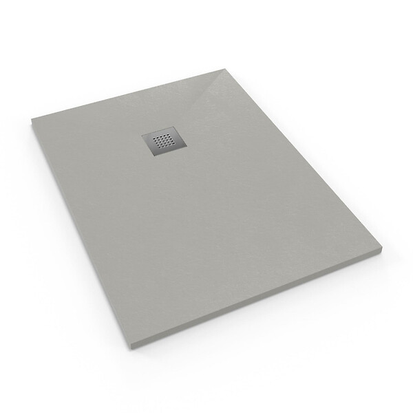 SWISS AQUA TECHNOLOGIES - Swiss Aqua Technologies Alek Receveur de douche rectangulaire 120x90cm avec siphon, en marbre coulé, Gris (SATALEK12090S) - large