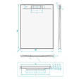 SWISS AQUA TECHNOLOGIES - Swiss Aqua Technologies Fusion Receveur de douche 140x80cm en marbre coulé, Gris perle (SATFU14080GRP) - vignette