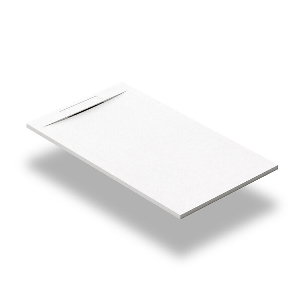 SWISS AQUA TECHNOLOGIES - Swiss Aqua Technologies Fusion Receveur de douche 120x80cm en marbre coulé, Blanc (SATFU12080BL) - large