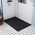 CERAMIA - Ceramia Alda Receveur de douche 120x80cm en pierre de synthèse durable, noir mat (ALD15-12080N) - vignette