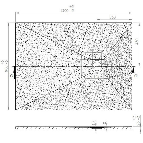SWISS AQUA TECHNOLOGIES - Swiss Aqua Technologies B-Way Receveur de douche rectangulaire 120x90 avec siphon, en marbre coulé, Noir (SATALEK12090) - large