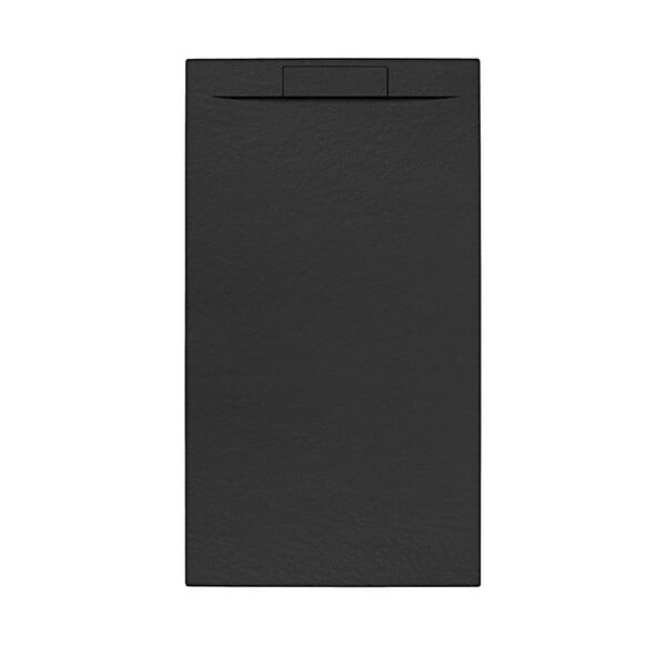SWISS AQUA TECHNOLOGIES - Swiss Aqua Technologies Fusion Receveur de douche 140x90cm en marbre coulé avec siphon, Graphite (SATFU14090G-S) - large