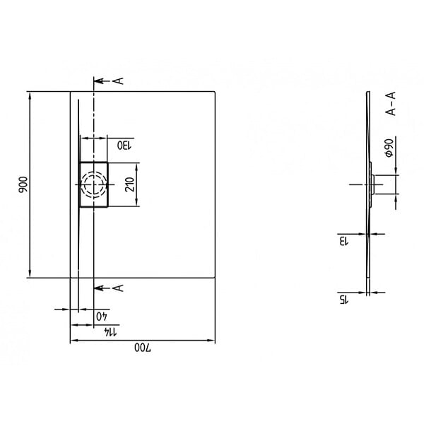 VILLEROY & BOCH - Receveur Architectura Metalrim, 700 x 900 x 15 mm, blanc - large