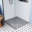 CERAMIA - Ceramia Alda receveur de douche 80x80cm en pierre de synthèse durable, gris mat (ALD15-8080G) - vignette