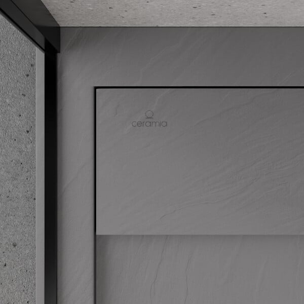 CERAMIA - Ceramia Alda receveur de douche 80x80cm en pierre de synthèse durable, gris mat (ALD15-8080G) - large