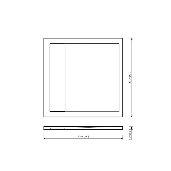 CERAMIA - Ceramia Alda receveur de douche 80x80cm en pierre de synthèse durable, gris mat (ALD15-8080G) - large