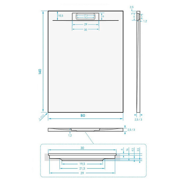 SWISS AQUA TECHNOLOGIES - Swiss Aqua Technologies Fusion Receveur de douche 160x90cm en marbre coulé, Blanc (SATFU16090BL) - large