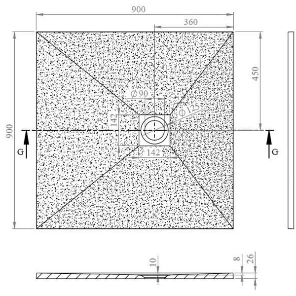 SWISS AQUA TECHNOLOGIES - Swiss Aqua Technologies Alek Receveur de douche carré 90x90cm avec siphon, en marbre coulé, Blanc (SATALEK90QB) - large