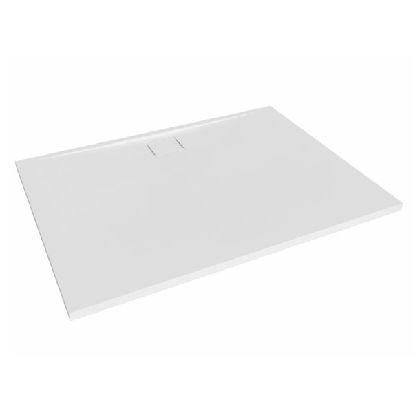 SWISS AQUA TECHNOLOGIES - Swiss Aqua Technologies Vision Receveur de douche 100x80cm + Siphon Eslim90. Marbre coulé, blanc (SATSVVI10080B-S) - large