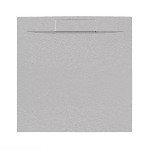 SWISS AQUA TECHNOLOGIES - Swiss Aqua Technologies Fusion Receveur de douche 90x90cm en marbre coulé avec siphon, Gris (SATFU9090GRP-S) - large