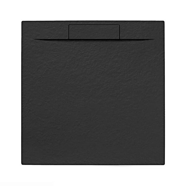 SWISS AQUA TECHNOLOGIES - Swiss Aqua Technologies Fusion Receveur de douche 90x90cm en marbre coulé avec siphon, Noir (SATFU9090G-S) - large