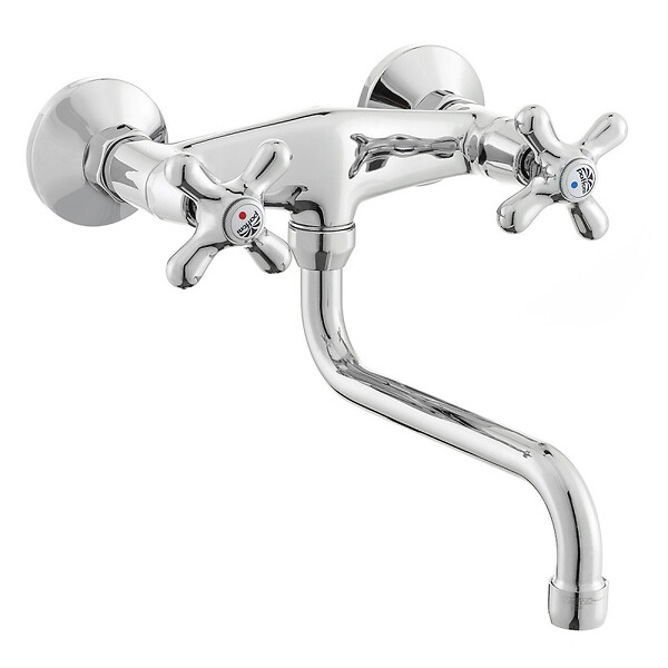 PAFFONI - Paffoni Ricordi Mélangeur de lavabo mural avec bec pivotant, Chrome (IR161) - large