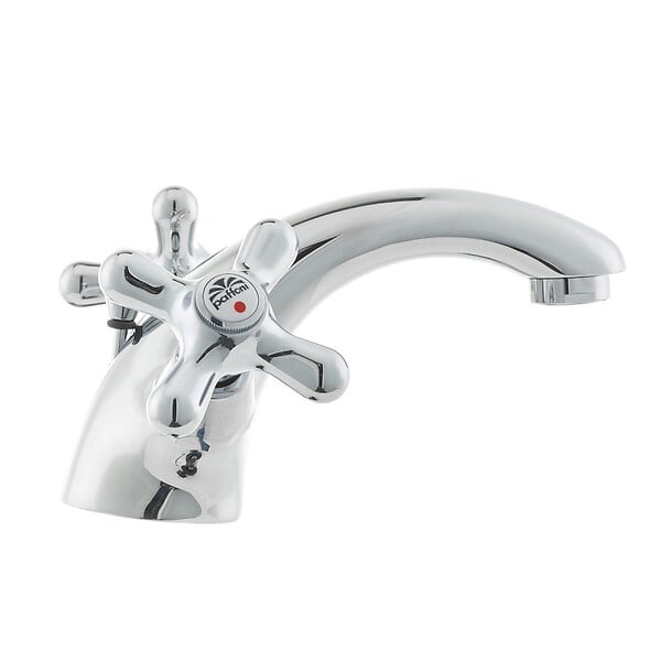 PAFFONI - Paffoni Ricordi Mélangeur de lavabo avec tirette et bonde, Design vintage, Chrome (IR075) - large