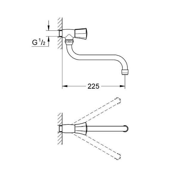 GROHE - Grohe Costa L Robinet de service 1/2″, Chromé (30484001) - large
