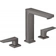 HANSGROHE - Hansgrohe Metropol 160 Mélangeur de lavabo 3 trous poignées manettes, bonde Push-Open, Noir Chromé brossé (32515340) - vignette