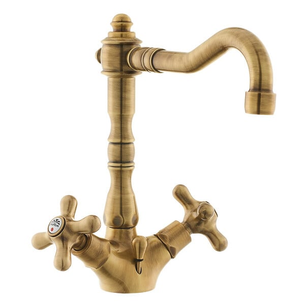 PAFFONI - Paffoni Ricordi Mélangeur XL de lavabo  avec tirette et bonde, Design vintage, Bronze (IR085BR) - large