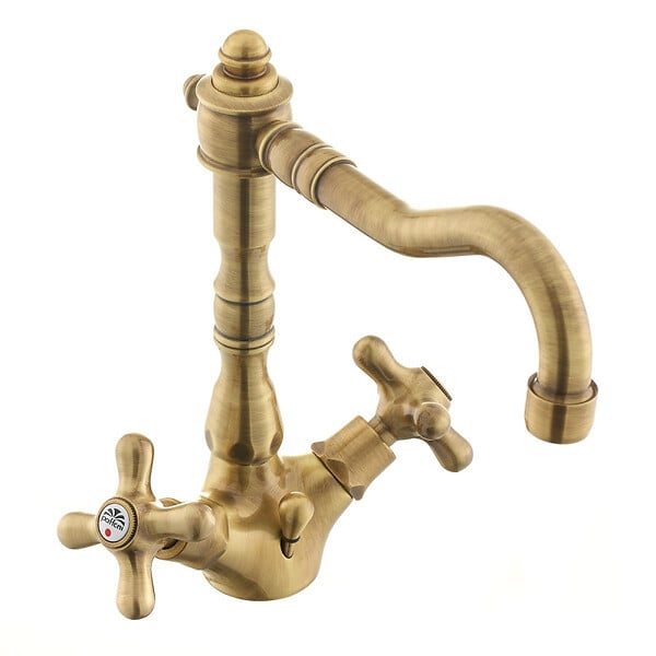 PAFFONI - Paffoni Ricordi Mélangeur XL de lavabo  avec tirette et bonde, Design vintage, Bronze (IR085BR) - large