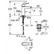 GROHE - Grohe Eurosmart Mitigeur monocommande taille M, avec cartouche en céramique, Chrome (23989003) - vignette