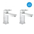 GROHE - Grohe Eurocube - Lot de 2 mitigeurs monocommande 1/2" LavaboTaille M (23445000-DUO) - vignette