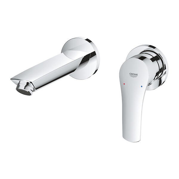 GROHE - EUROSMART Mitigeur Monocommande de lavabo, Fixation murale,   2 trous, Chrome(29337003) - large