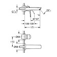 GROHE - EUROSMART Mitigeur Monocommande de lavabo, Fixation murale,   2 trous, Chrome(29337003) - vignette