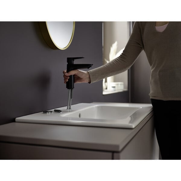 HANSGROHE - Hansgrohe Talis E Mitigeur de lavabo 110 CoolStart sans tirette ni vidage, Noir mat (71714670) - large