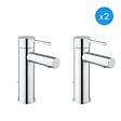 GROHE - Grohe Essence Lot de 2 mitigeurs monocommande 1/2" pour lavabo, Taille S, Chrome (32898001-DUO) - vignette