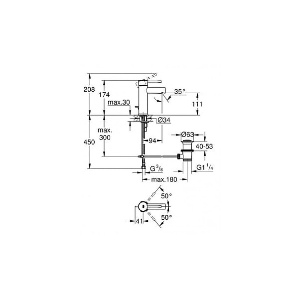 GROHE - Grohe Essence Lot de 2 mitigeurs monocommande 1/2" pour lavabo, Taille S, Chrome (32898001-DUO) - large
