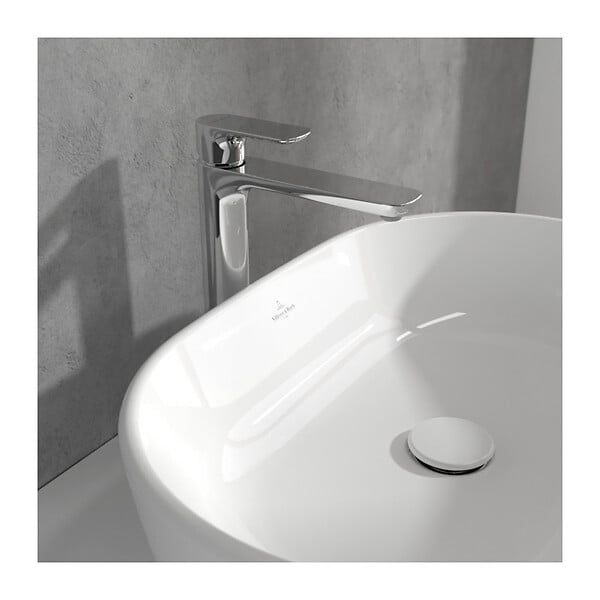 VILLEROY & BOCH - Villeroy & Boch O.Novo Mitigeur monocommande de Lavabo, Surélevé, Avec vidage,  Chrome (TVW10410511061) - large