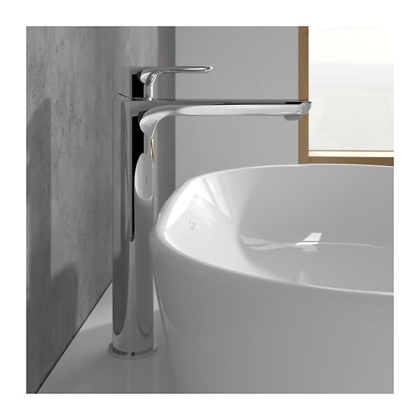 VILLEROY & BOCH - Villeroy & Boch O.Novo Mitigeur monocommande de Lavabo, Surélevé, Avec vidage,  Chrome (TVW10410511061) - large