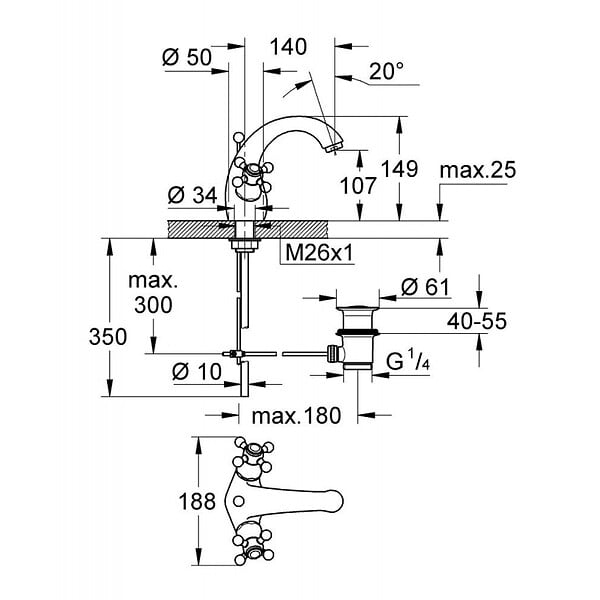 GROHE - GROHE Mélangeur Lavabo Sinfonia (21012000) - large