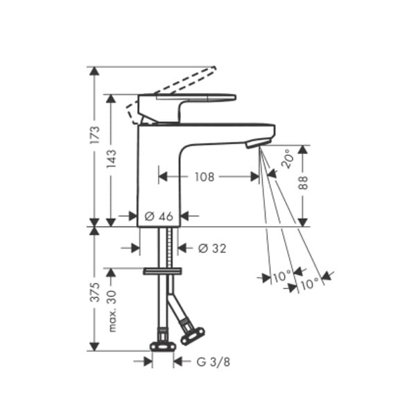 HANSGROHE - Vernis Blend Mitigeur de lavabo ComfortZone 100 avec cartouche céramique, Chrome (71580000) - large