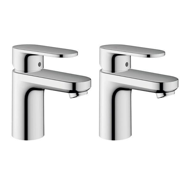 HANSGROHE - Hansgrohe Vernis Blend Lot de 2 Mitigeurs de lavabo 70 CoolStart avec tirette et vidage synthétique (71584000-DUO) - large