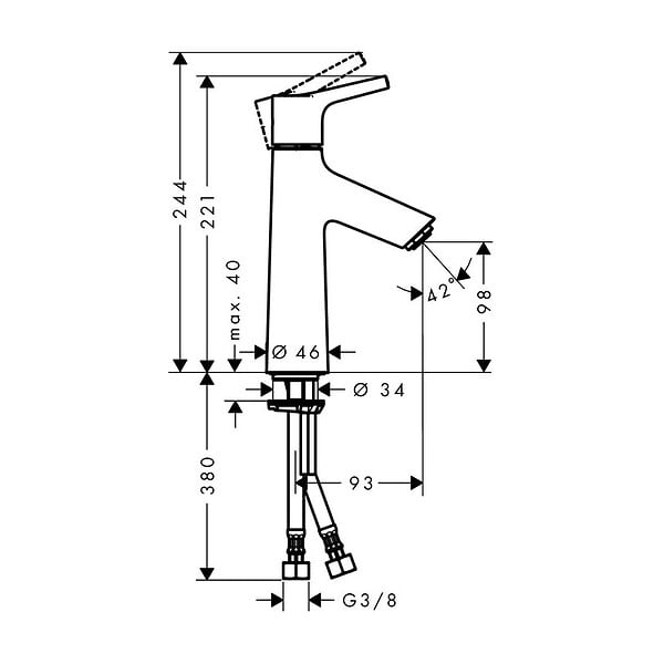 HANSGROHE - Hansgrohe Talis S 100 Lot de 2 Mitigeurs de lavabo avec cartouche céramique, Chrome (7202100-DUO) - large