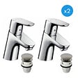 HANSGROHE - Hansgrohe Focus 70 Lot de 2 mitigeurs de lavabo (31604000-DUO) - vignette