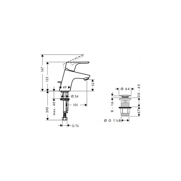 HANSGROHE - Hansgrohe Focus 70 Lot de 2 mitigeurs de lavabo (31604000-DUO) - large