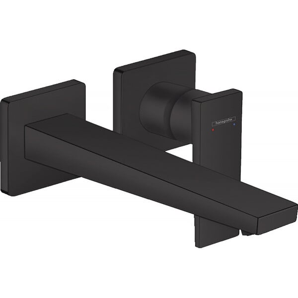 HANSGROHE - Metropol Set Mitigeur lavabo encastré mural Noir mat Poignée manette + Bonde à écoulement libre + Corps encastré (32526670-SET) - large