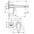 HANSGROHE - Hansgrohe Metropol Set Mitigeur lavabo encastré mural Bronze brossé + Bonde à écoulement libre + Corps encastré (32526140-SET) - vignette