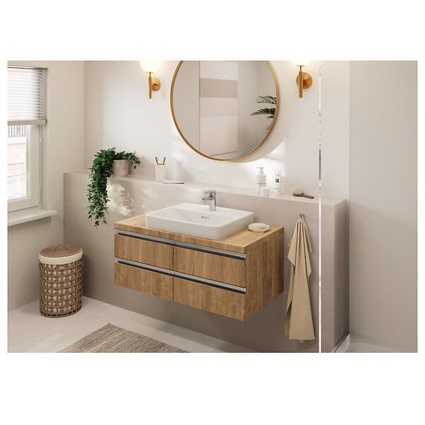 HANSGROHE - Vernis Blend Mitigeur de lavabo, avec cartouche en céramique, sans tirette ni vidage, Chrome (71558000) - large