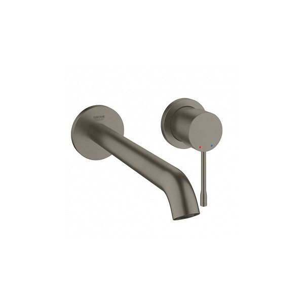 GROHE - Grohe Essence Set mitigeur Mitigeur monocommande 2 trous lavabo Taille L Hard Graphite brossé + Corps encastré (19967AL1-SET) - large