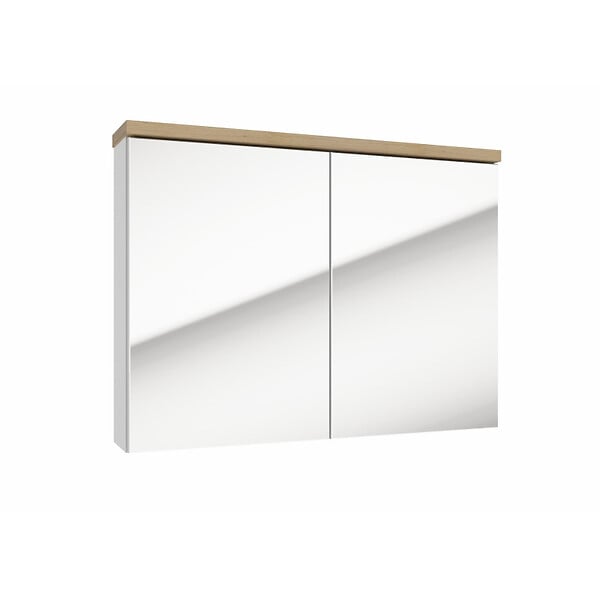 NATUREL - Naturel Armoire à miroir Naturel Stilla 80x60x15 cm blanc (STILLAE08001) - large