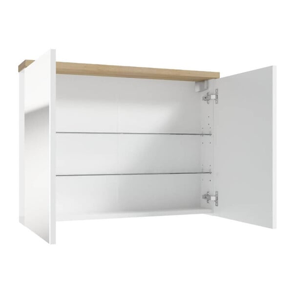 NATUREL - Naturel Armoire à miroir Naturel Stilla 80x60x15 cm blanc (STILLAE08001) - large