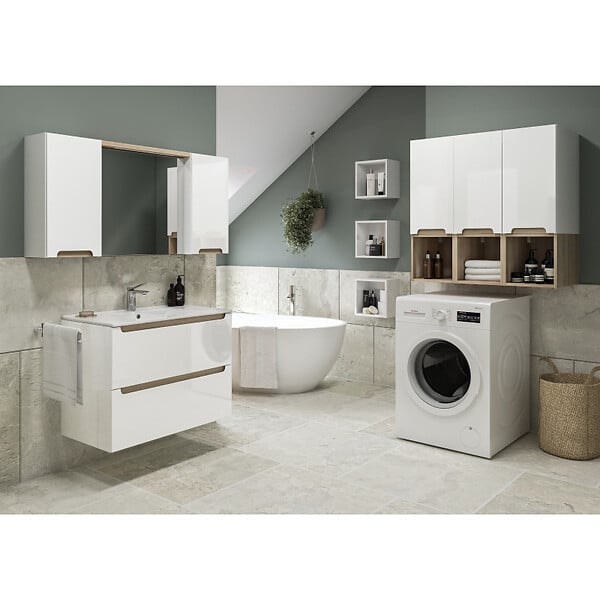 NATUREL - Naturel Armoire à miroir Naturel Stilla 80x60x15 cm blanc (STILLAE08001) - large