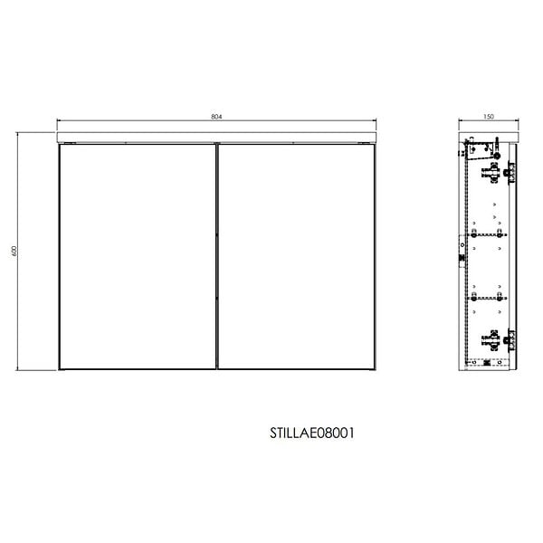 NATUREL - Naturel Armoire à miroir Naturel Stilla 80x60x15 cm blanc (STILLAE08001) - large