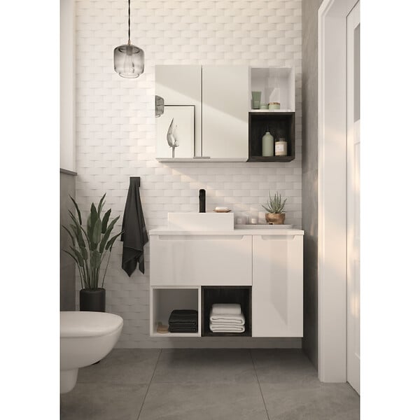 NATUREL - Etagère Naturel Stilla 30x30x44 cm blanc mat (STILLAA03002B) - large