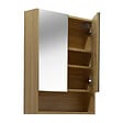 NATUREL - Lucca Armoire de toilette assemblée 60x75 cm, stratifié, 4 étagères, miroir, couleur chêne (LUCCA60CABD) - vignette