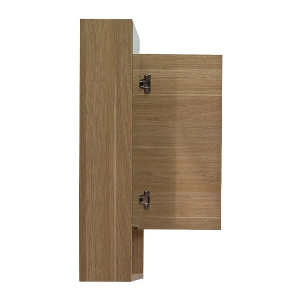NATUREL - Lucca Armoire de toilette assemblée 60x75 cm, stratifié, 4 étagères, miroir, couleur chêne (LUCCA60CABD) - large